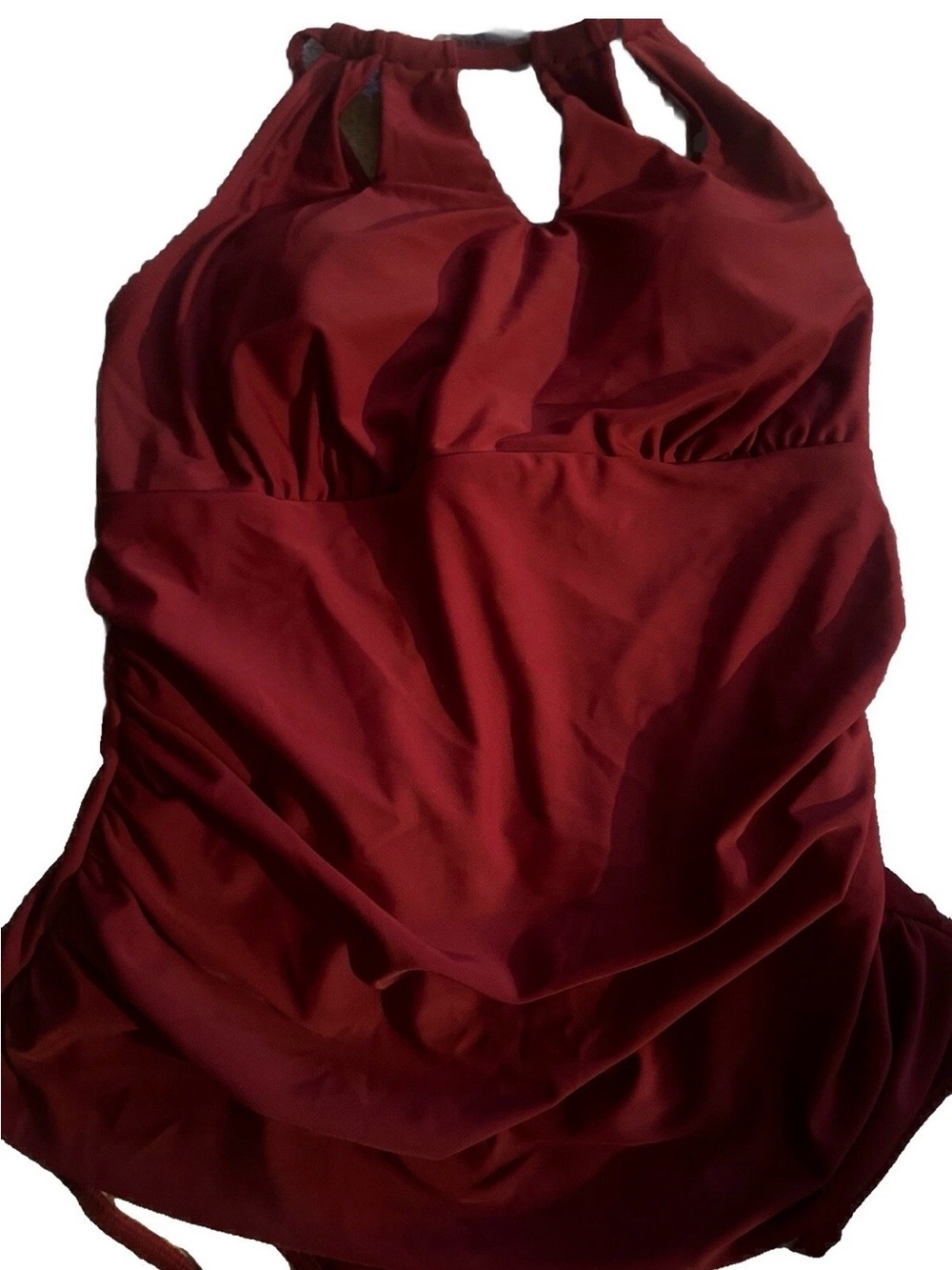 New Cupshe Red one piece ruched swimsuit Sz